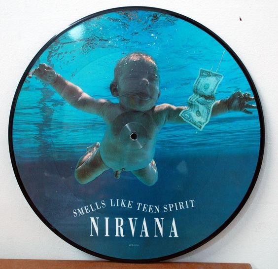 imagen muestra picture disc de disco de nirvana